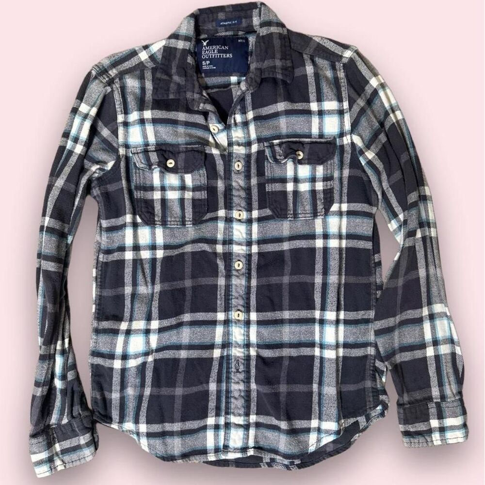 American-eagle Women's Blue and Navy Shirt